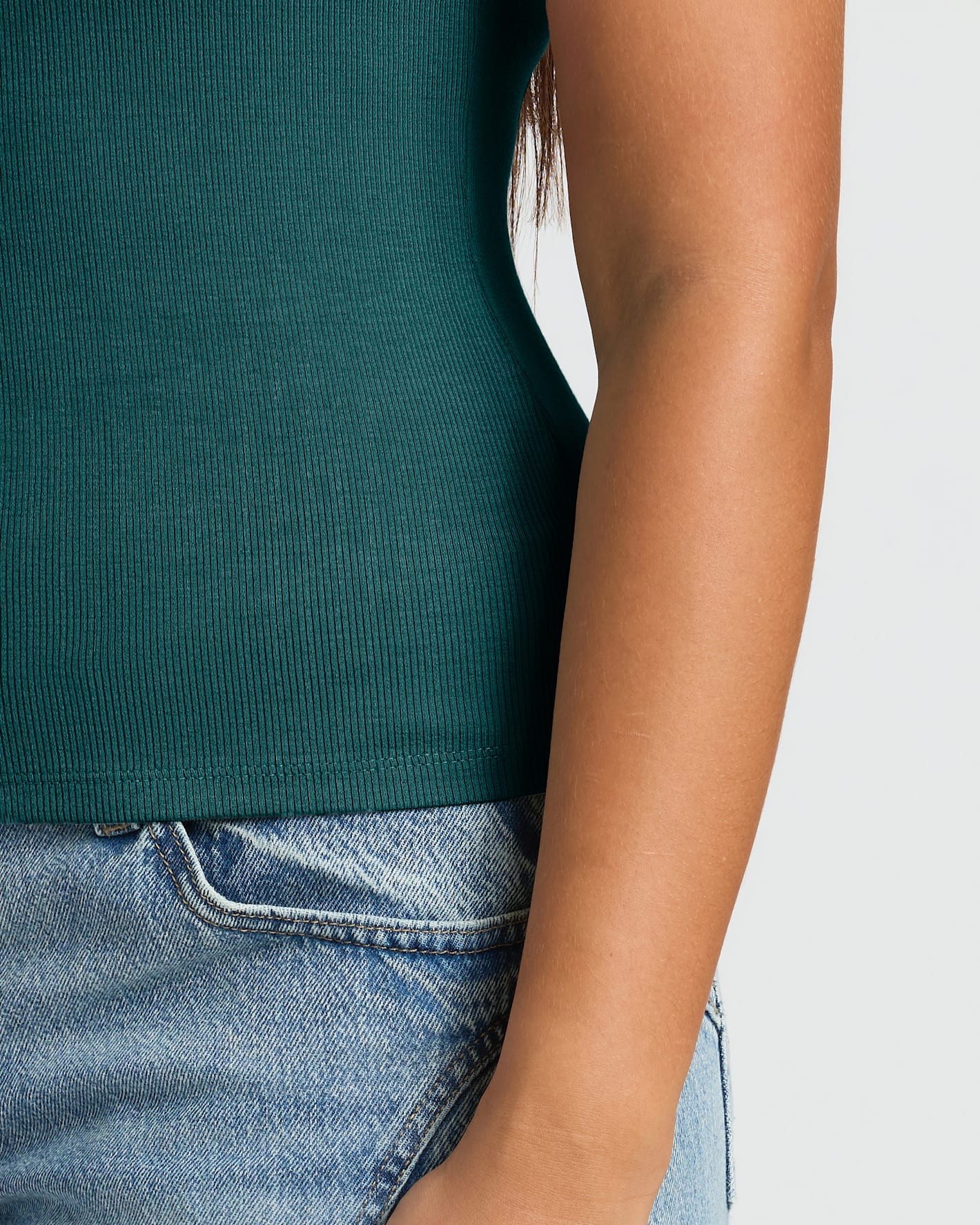 Womens Ribbed U-Neck Tee 3-Pack