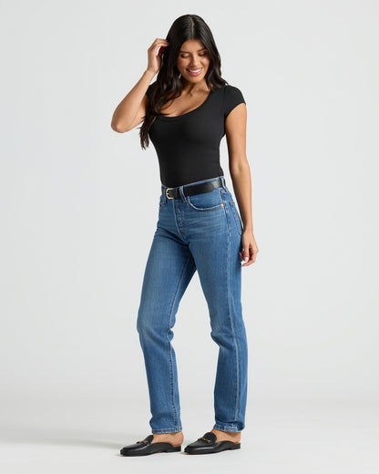 Womens Ribbed U-Neck Tee 3-Pack