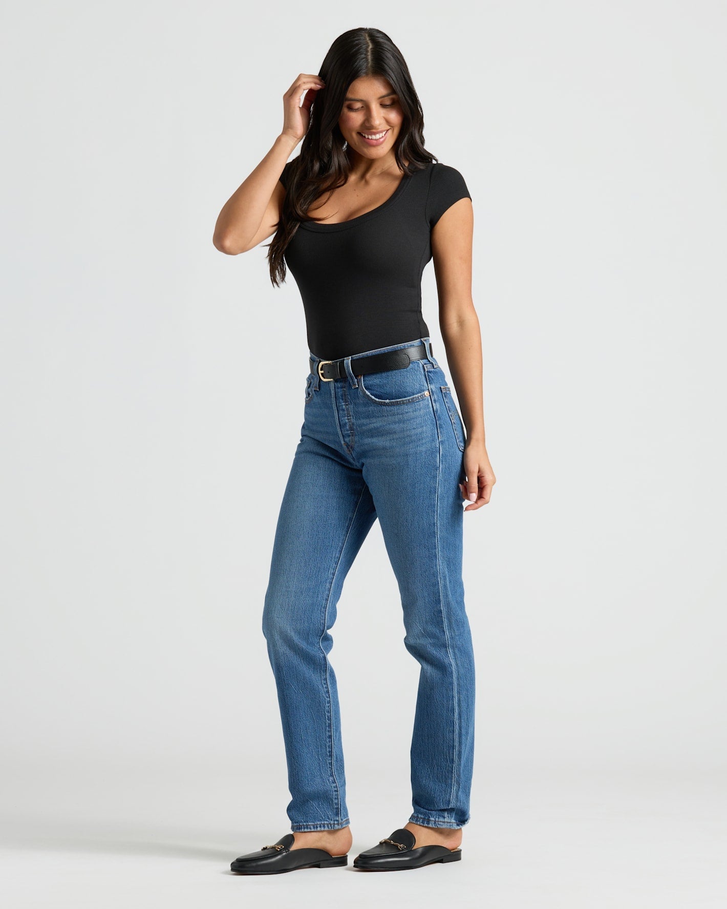 Womens Ribbed U-Neck Tee 3-Pack