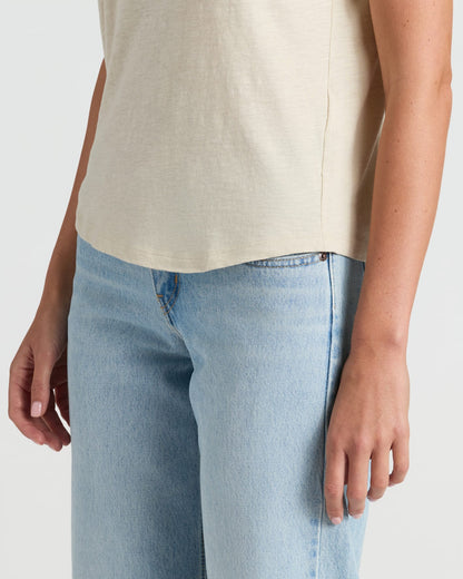 Womens Oatmeal Slub Scoop Neck Tee 4-Pack