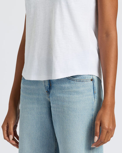 Womens Navy & White Relaxed Slub V-Neck Tee 4-Pack