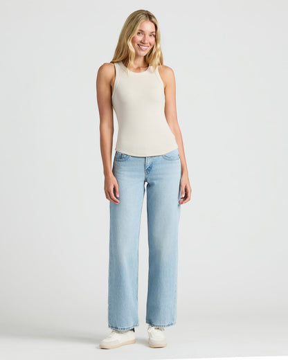 Womens Ribbed High Neck Tank 3-Pack