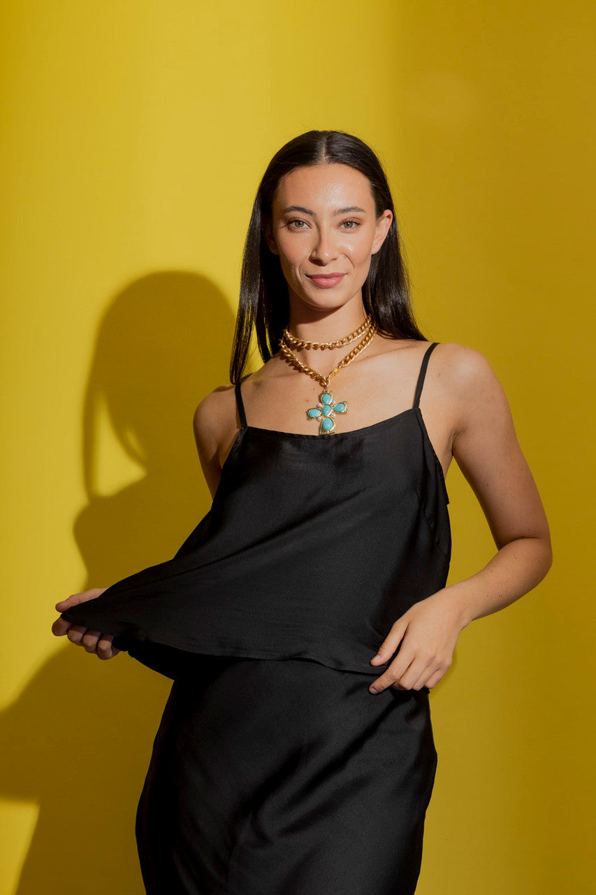 Black Silky Summer Cami
