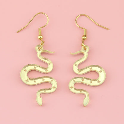There's a Snake in My Boot Gold Earrings