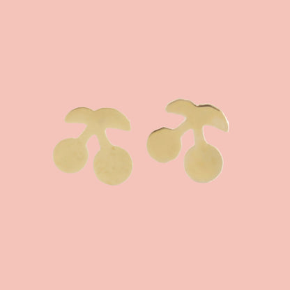Tiny Cherry Stud Earrings (Gold Plated)
