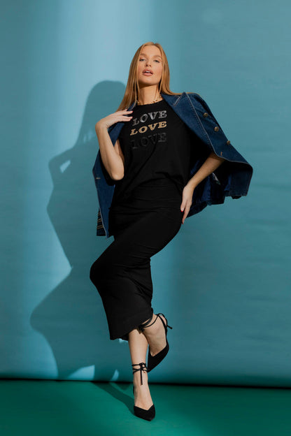 Black Jersey Double Layer Tube Skirt