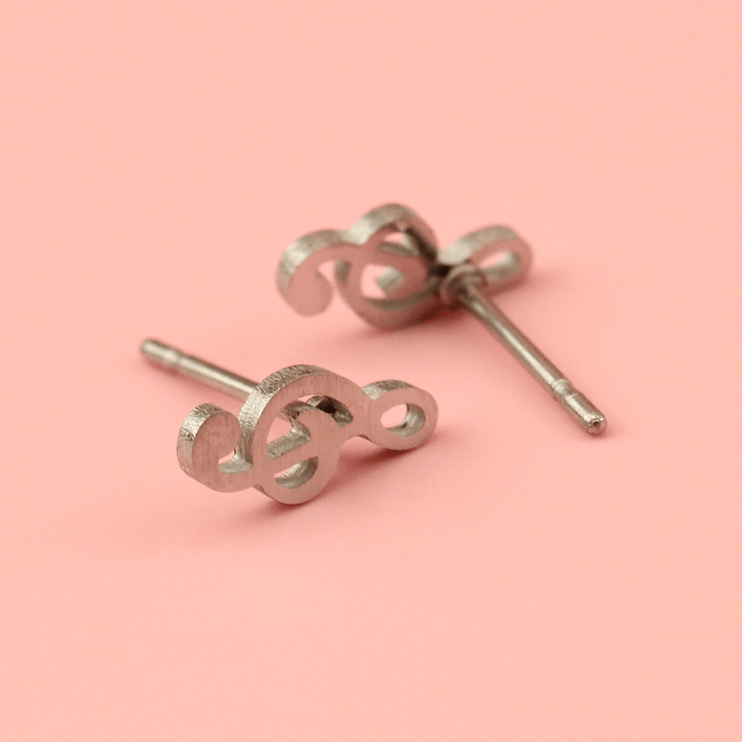 Treble Clef Stud Earrings