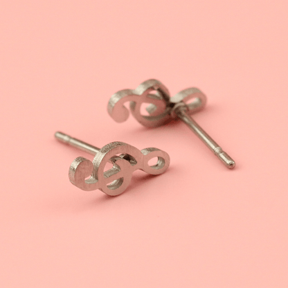 Treble Clef Stud Earrings