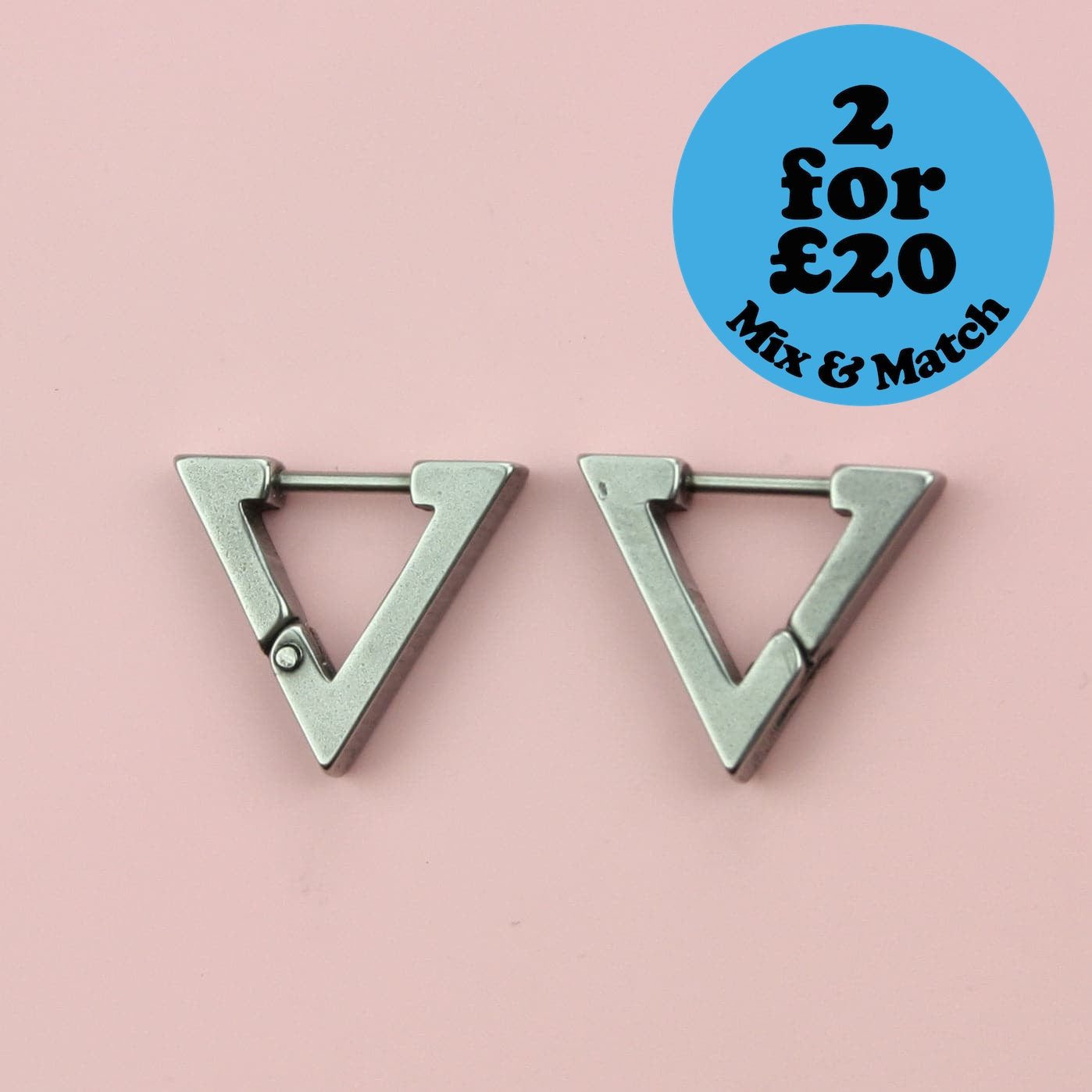 Triangle Huggie Hoop Earrings (Stainless Steel)