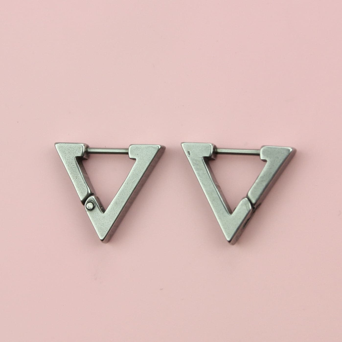 Triangle Huggie Hoop Earrings (Stainless Steel)