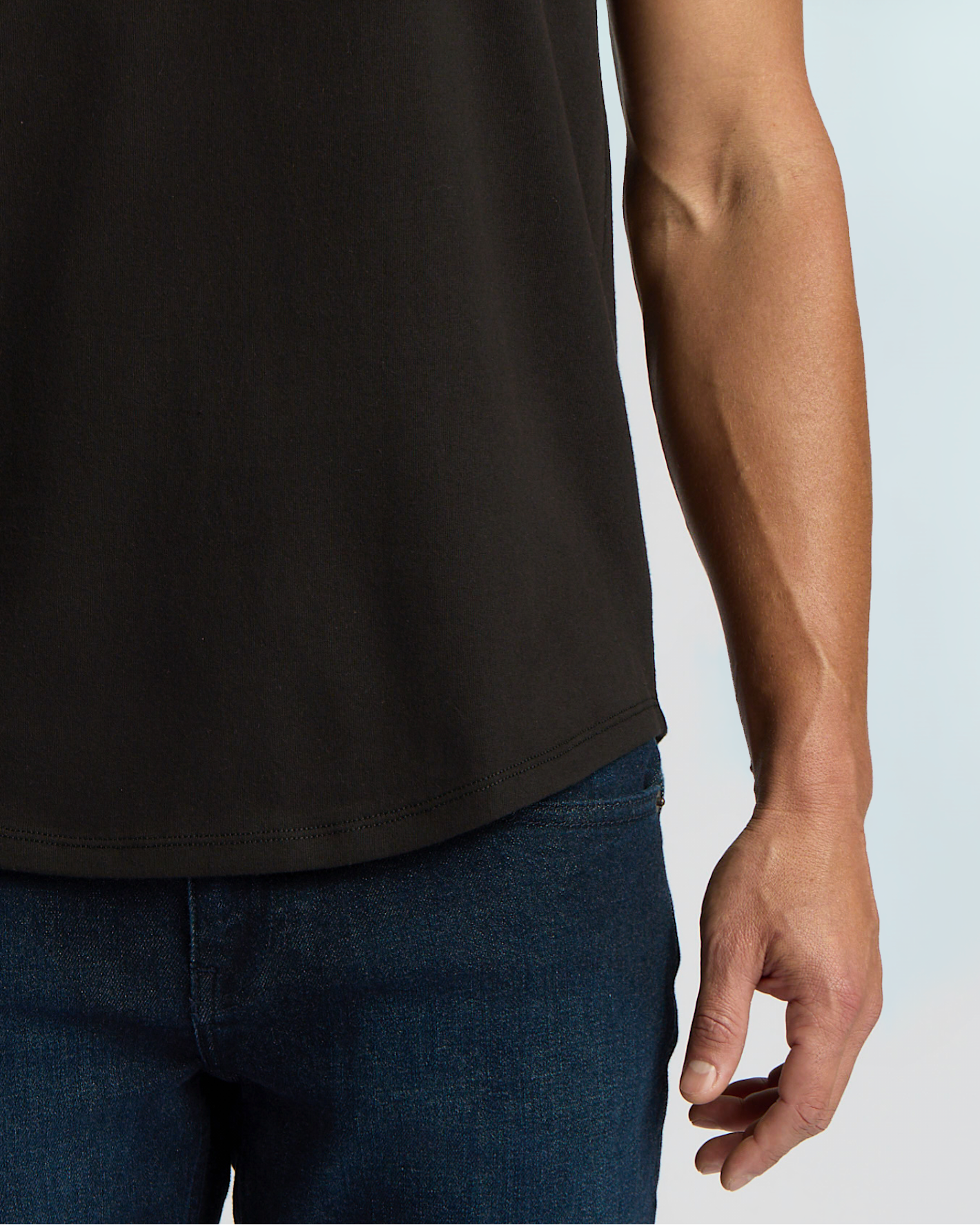 All Black Heavyweight Curved Hem Henley 3-Pack