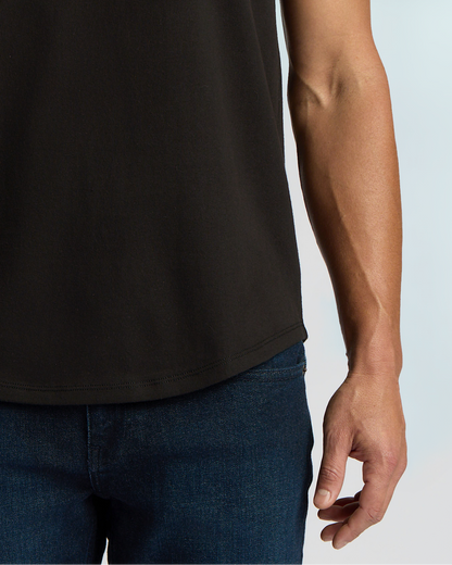 All Black Heavyweight Curved Hem Henley 3-Pack
