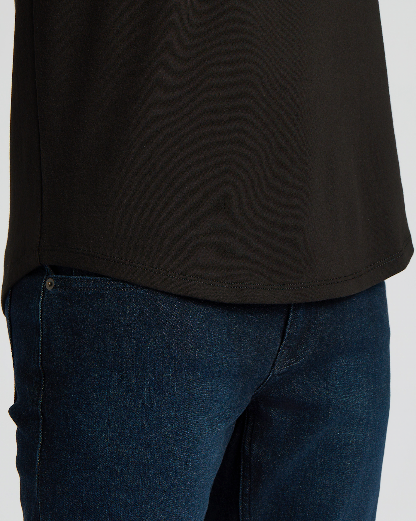 All Black Heavyweight Curved Hem Henley 3-Pack