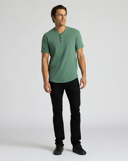 Heavyweight Curved Hem Henley 3-Pack