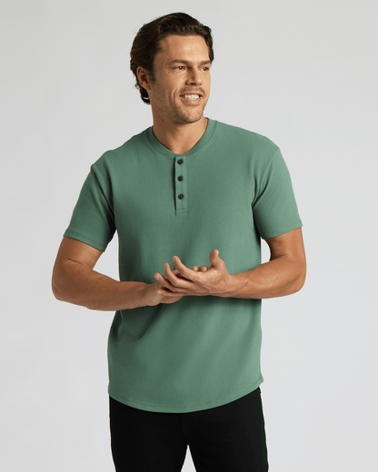 Neo Fern Heavyweight Curved Hem Henley