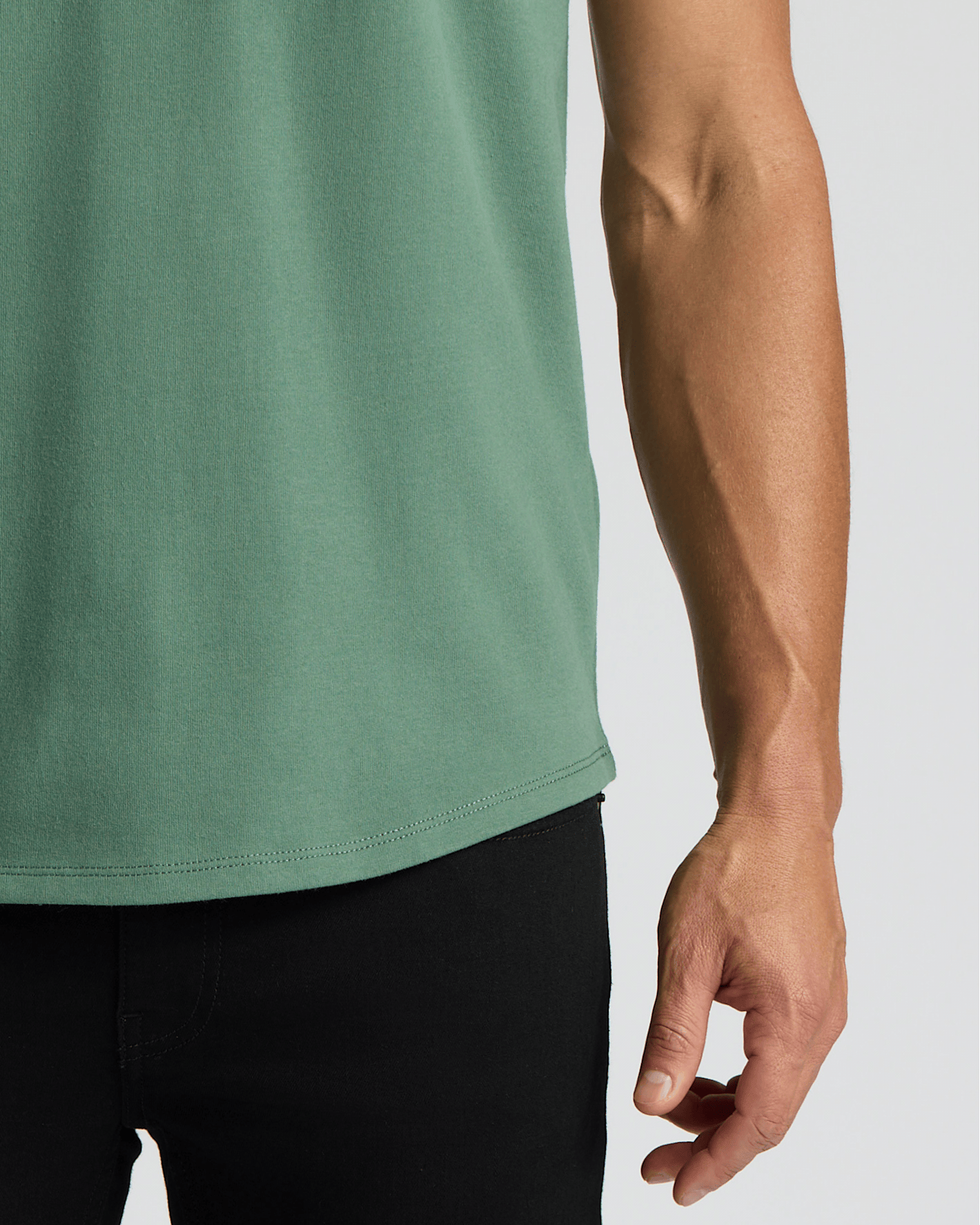 Neo Fern Heavyweight Curved Hem Henley