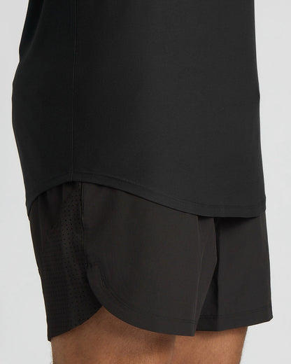 Black Tall Active Curved Hem Crew