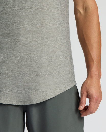 Heather Gray Active Curved Hem Crew