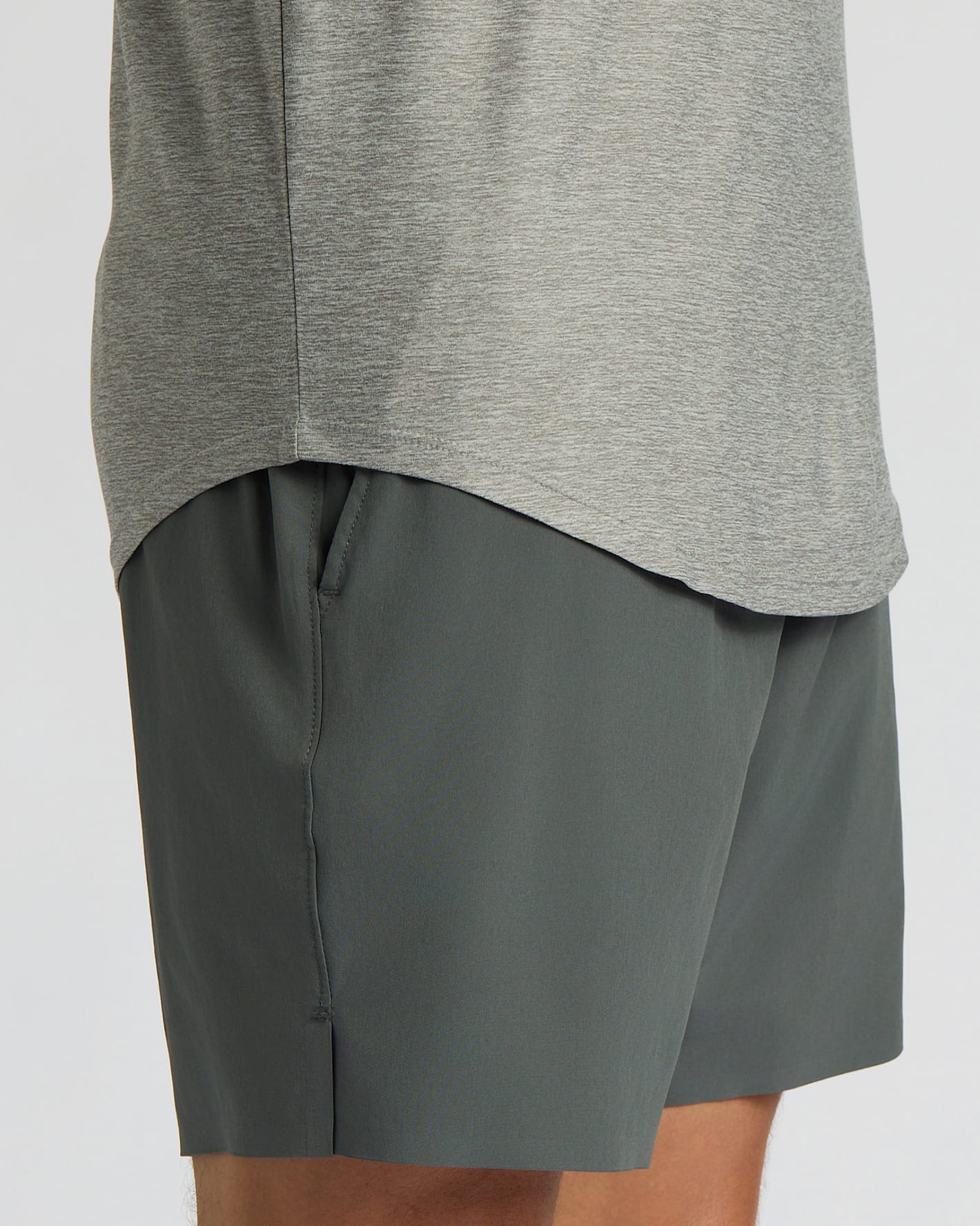 Heather Gray Active Curved Hem Crew