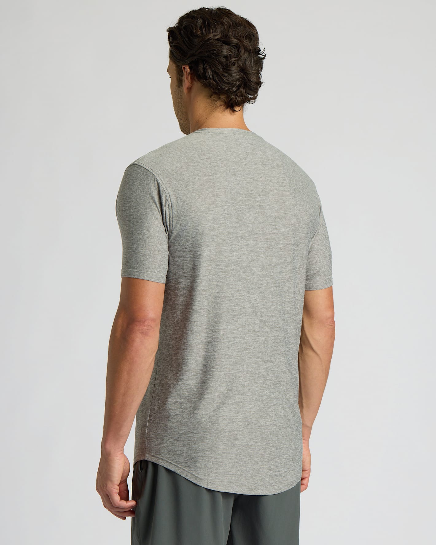 Heather Gray Active Curved Hem Crew