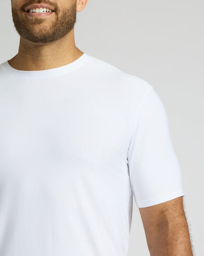 White Tall Active Curved Hem Crew