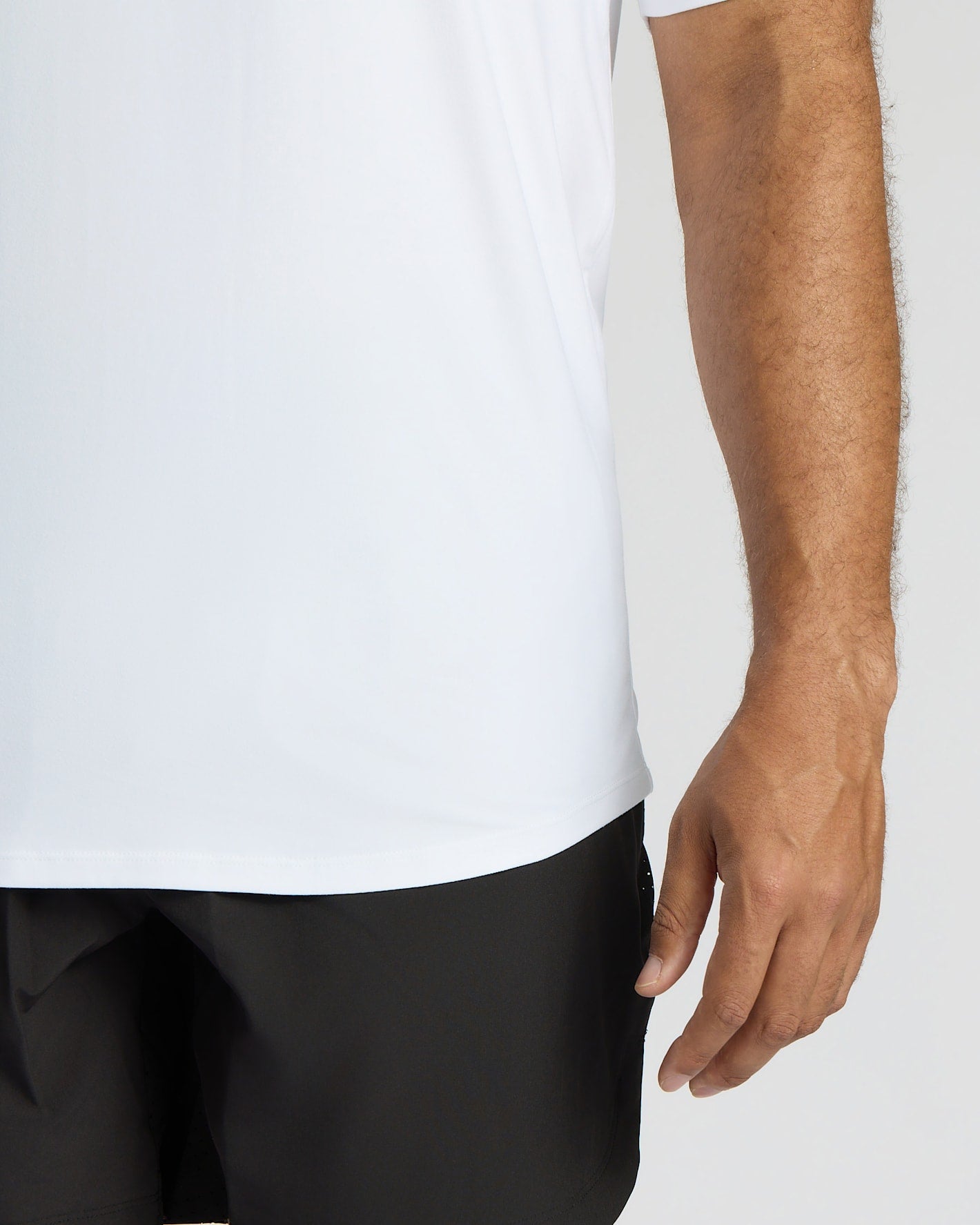 White Tall Active Curved Hem Crew