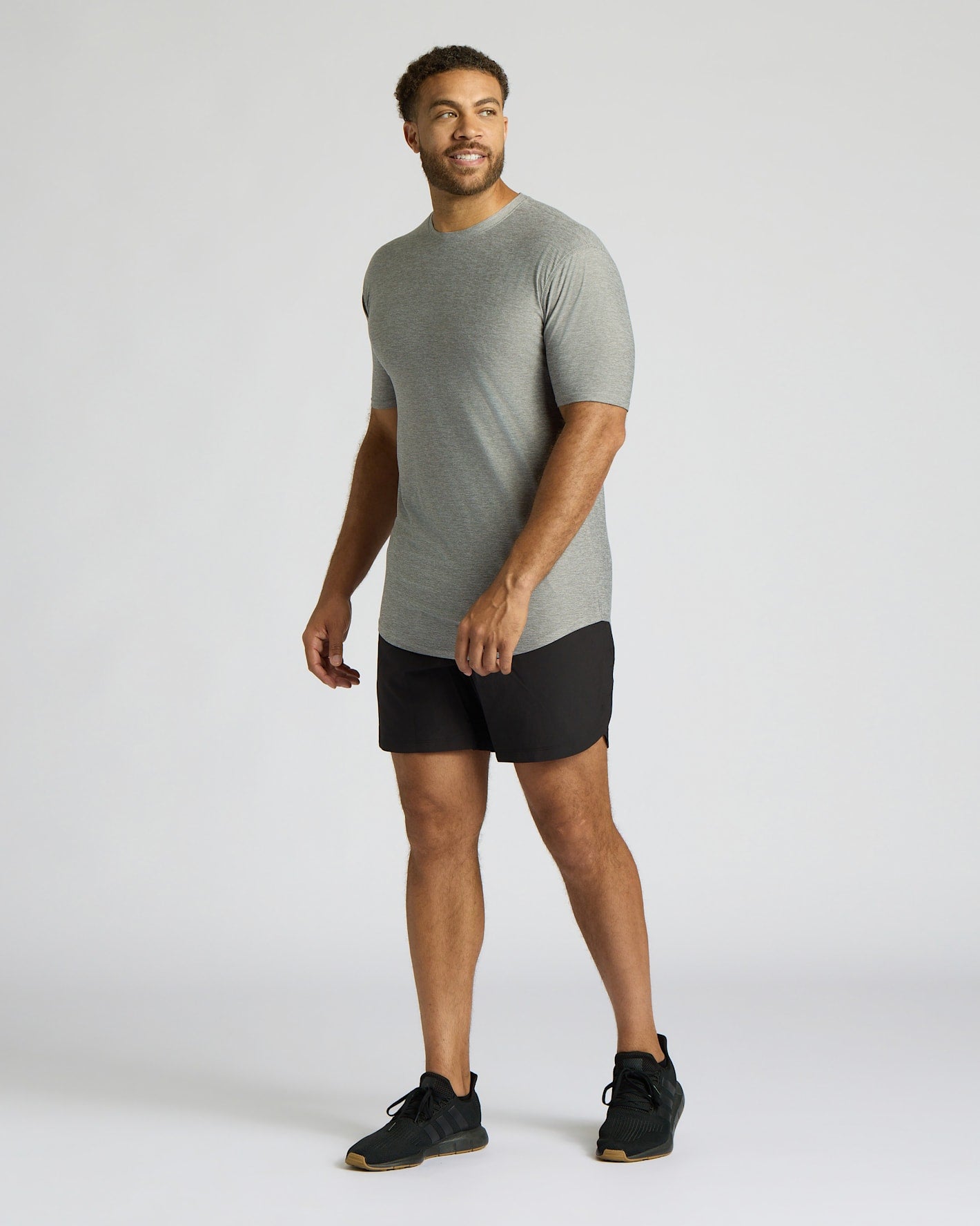 Heather Gray Tall Active Curved Hem Crew