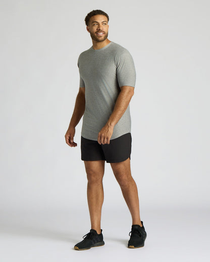 Heather Gray Tall Active Curved Hem Crew