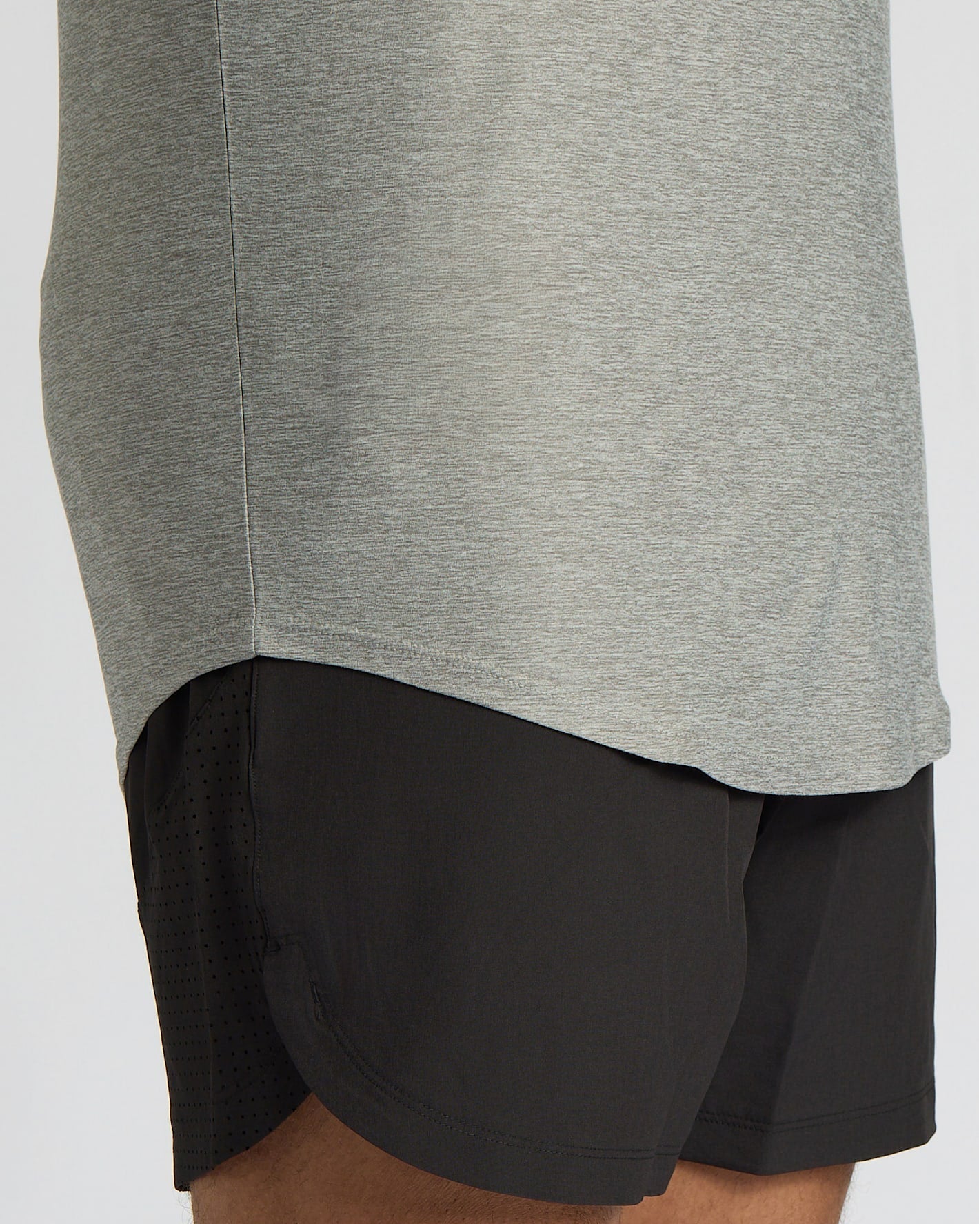 Heather Gray Tall Active Curved Hem Crew