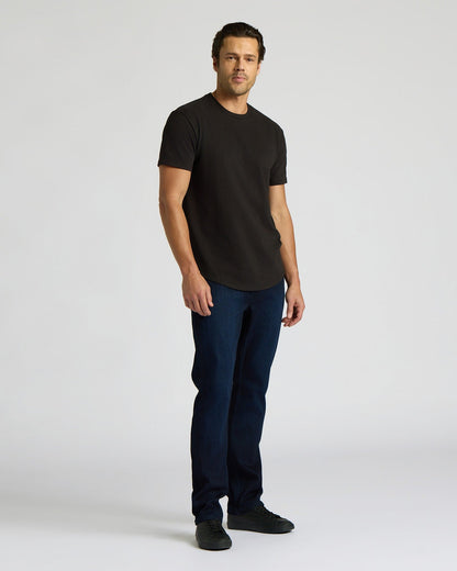 Black Heavyweight Curved Hem Crew