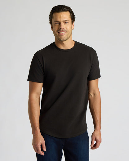 Black Heavyweight Curved Hem Crew