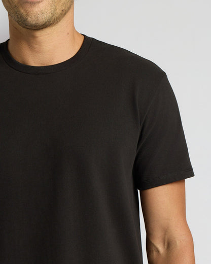 Black Heavyweight Curved Hem Crew