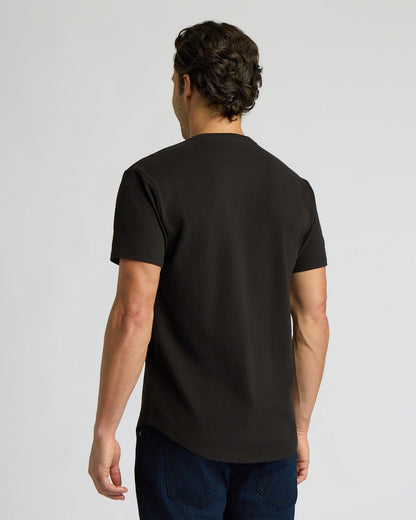 Black Heavyweight Curved Hem Crew