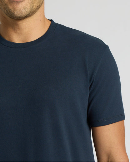 Navy Heavyweight Curved Hem Crew