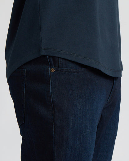 Navy Heavyweight Curved Hem Crew