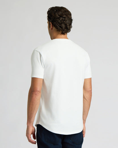 White Heavyweight Curved Hem Crew