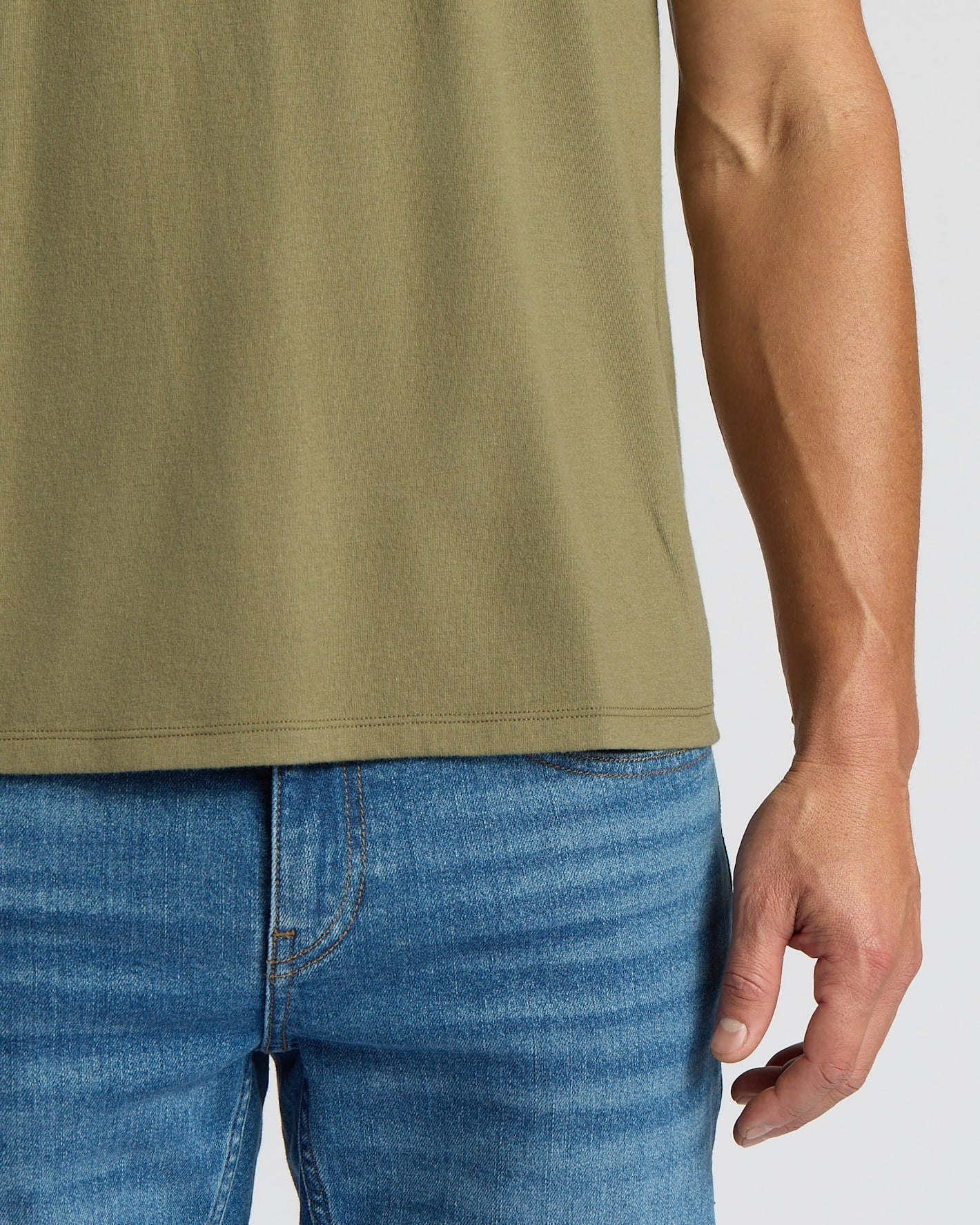 Military Green Short Classic Crew Neck