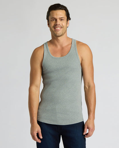 Heather Gray Ribbed Curved Hem Tank