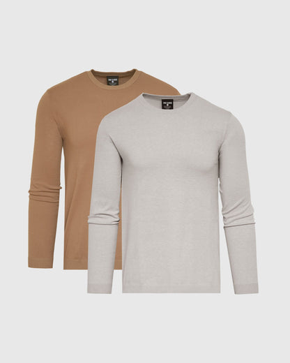 Truffle & Heather Gray Crew Neck Sweater 2-Pack