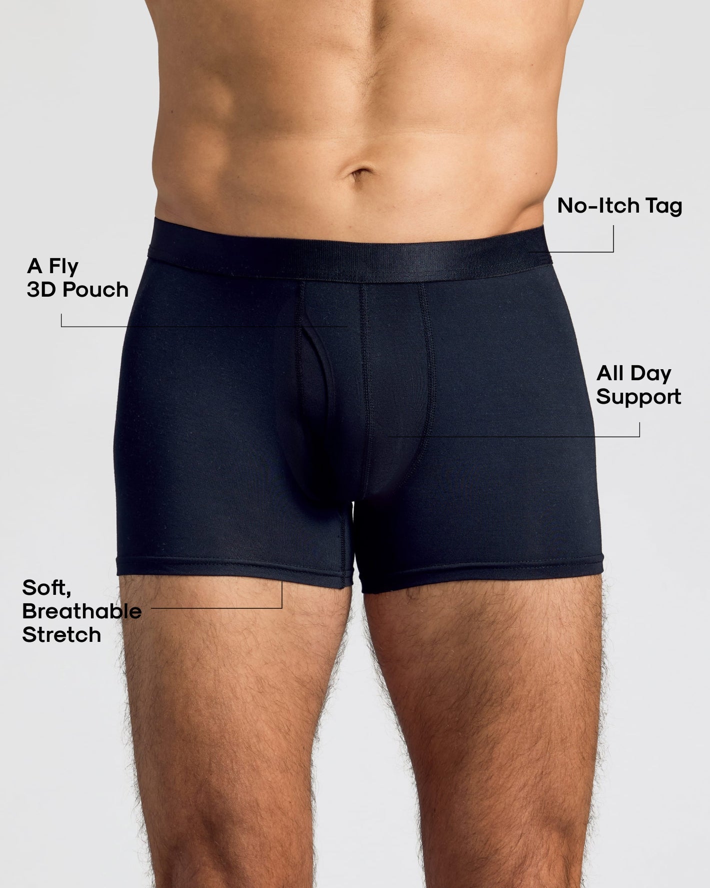 Black Boxer Trunks W/ Fly 12-Pack