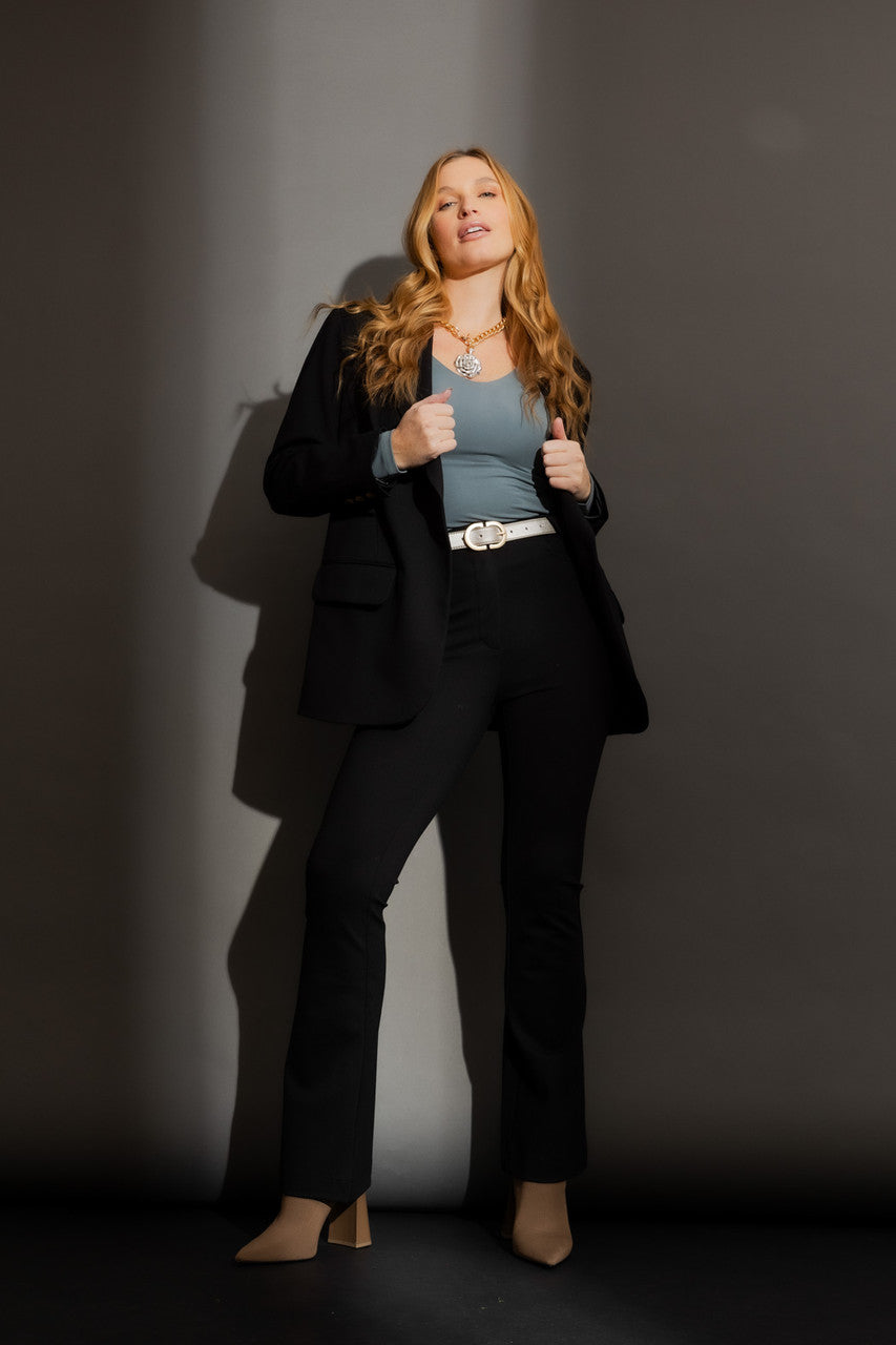Black Ponte Flare Pant