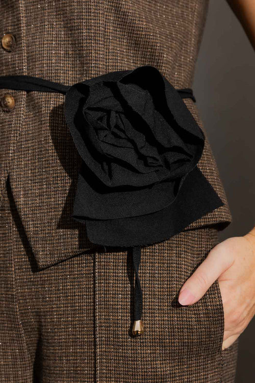 Black Rosette Belt Black O/S