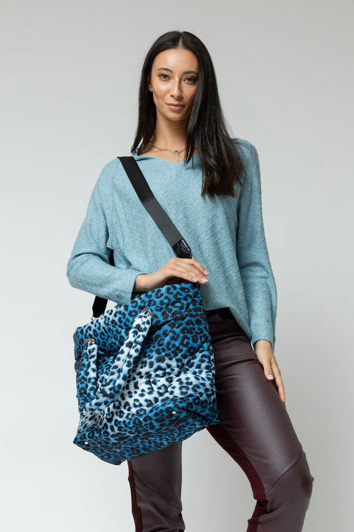Blue Animal Quilted Tote Bag
