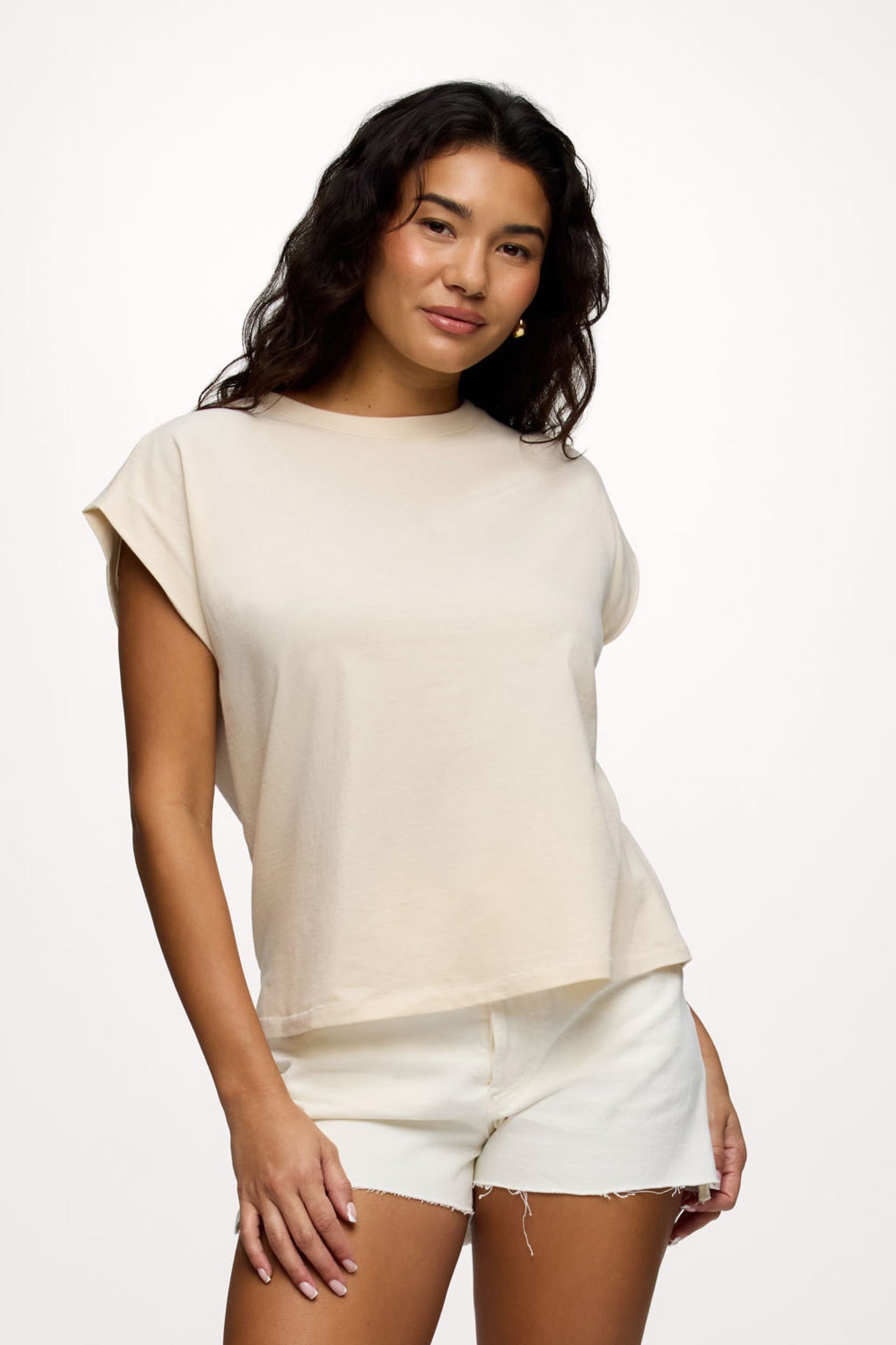 Soft Cotton Muscle Tee | Bone