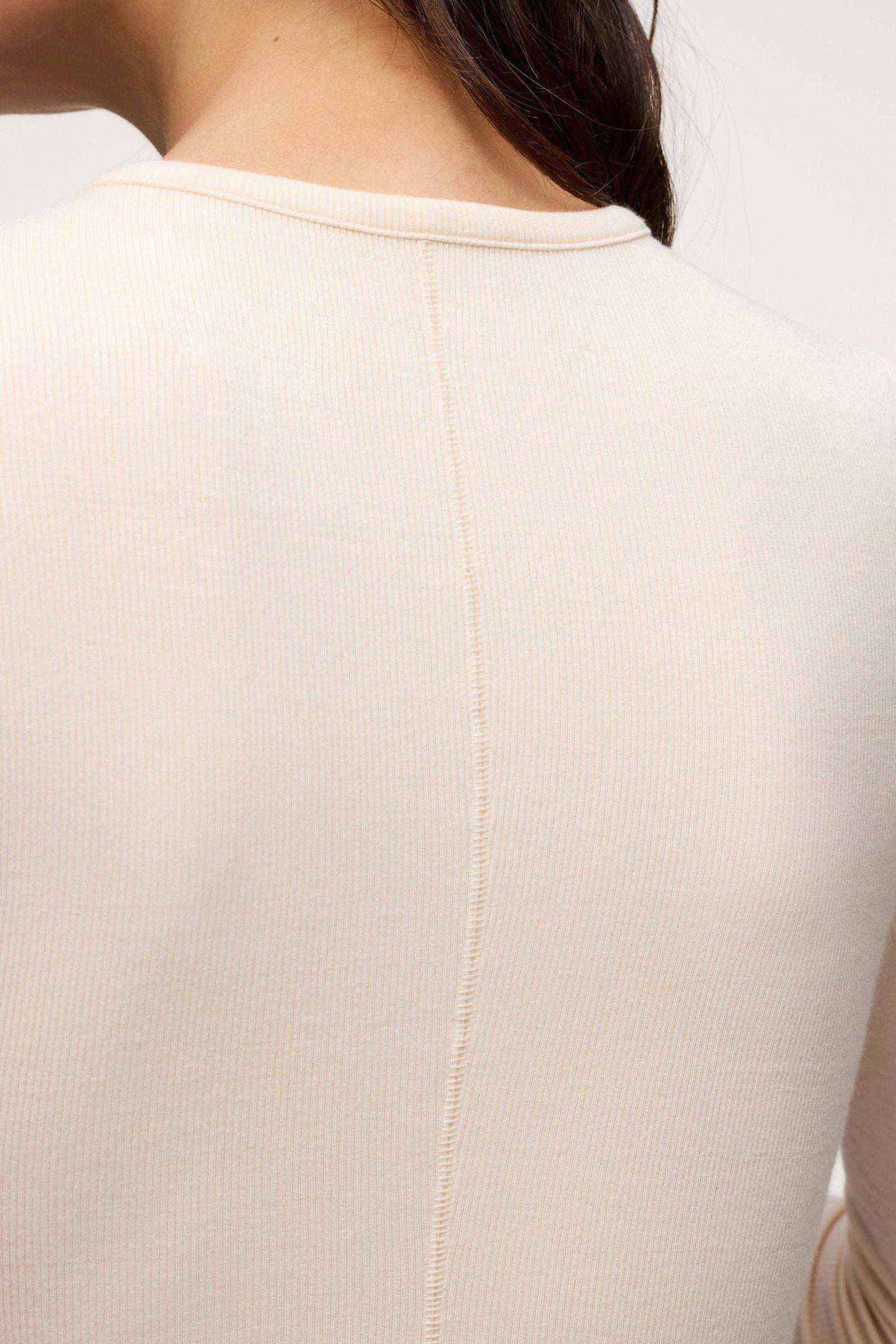 Slinky Rib Long Sleeve Shirt | Bone