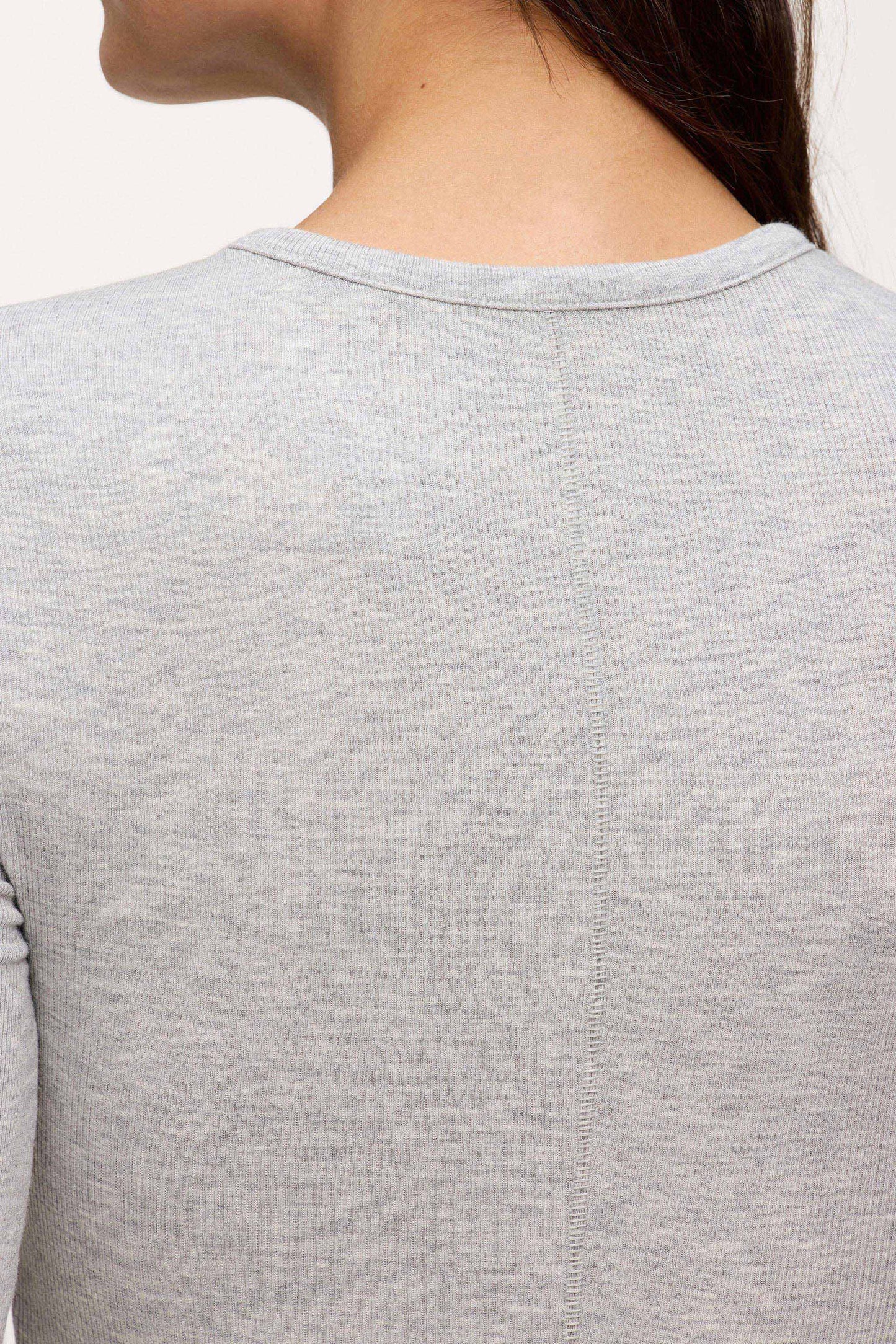 Slinky Rib Long Sleeve Shirt | Heather Grey