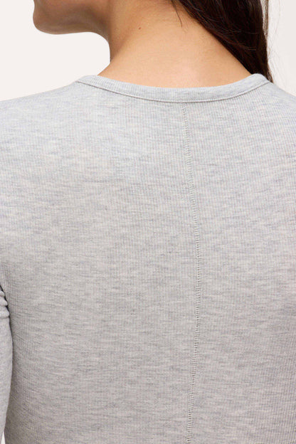 Slinky Rib Long Sleeve Shirt | Heather Grey