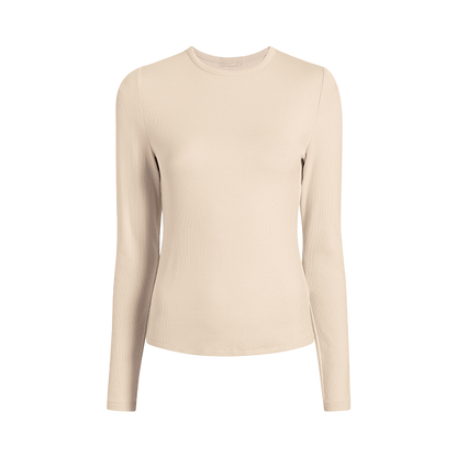 Slinky Rib Long Sleeve Shirt | Bone