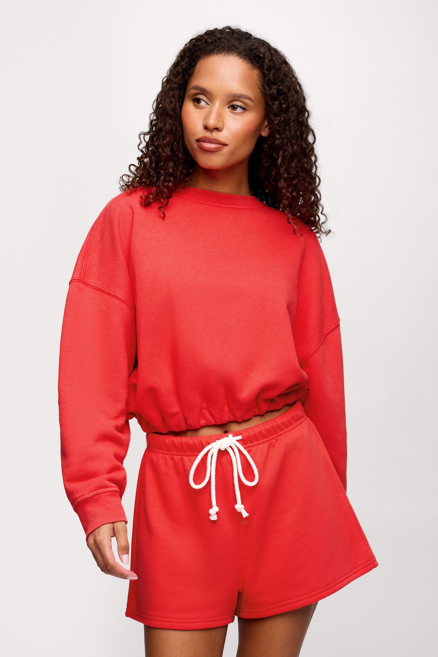Vintage Fleece Cinch Waist Sweatshirt | Hibiscus