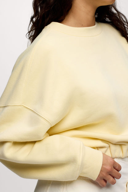 Vintage Fleece Cinch Waist Sweatshirt | Lemon